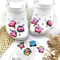 new 10pcsset pink series games shoe charms diy shoe aceessories fit croc charms pvc shoe decorate buckle kids gifts jibz