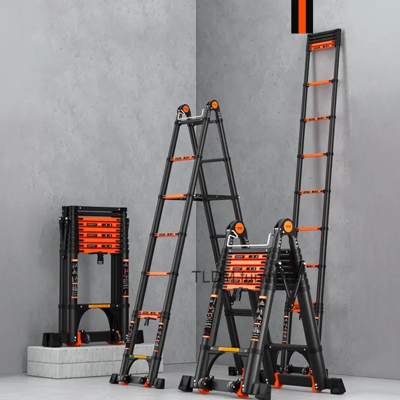 Утолщенная бесшовная многофункциональная шарнирная лестница из алюминиевого