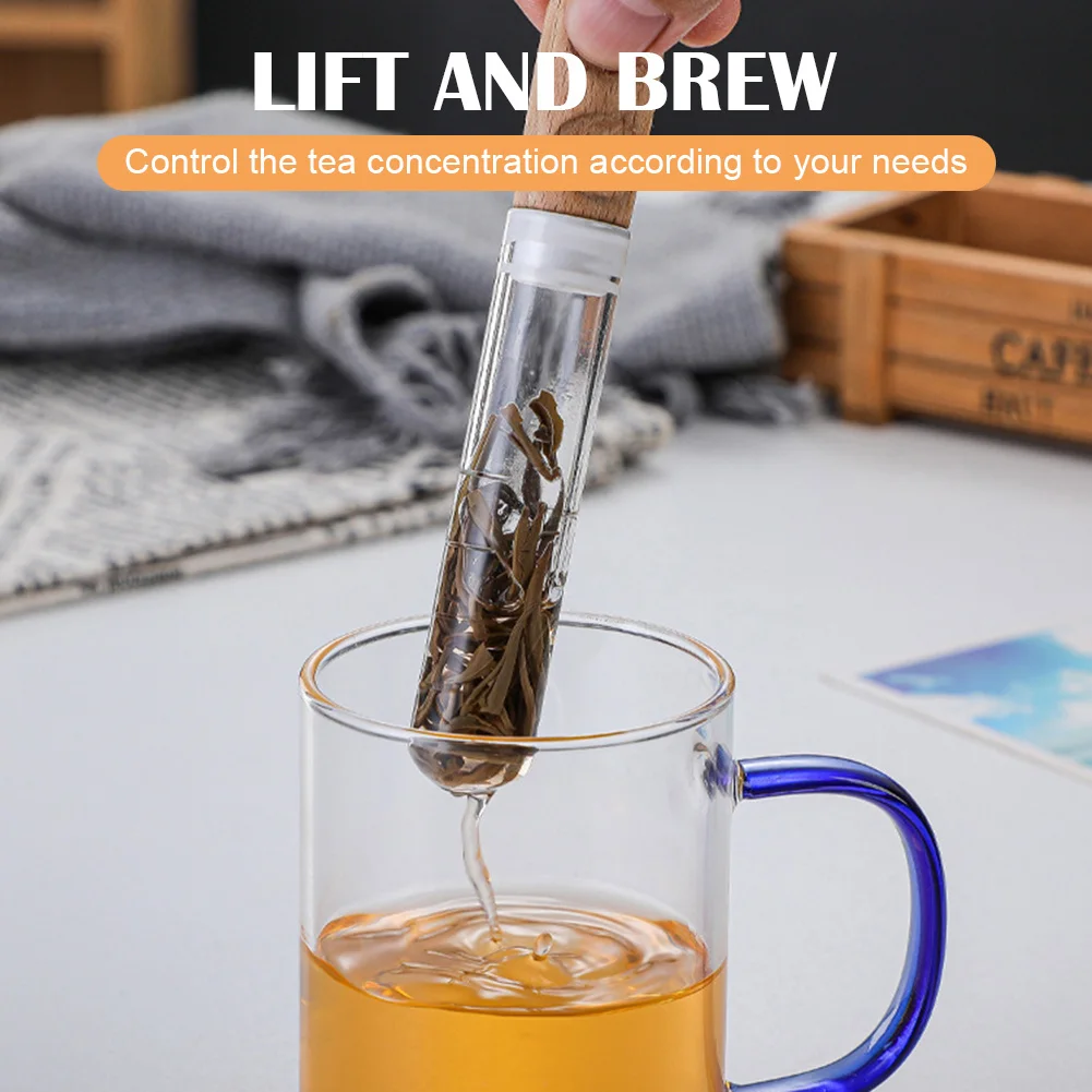 

New Glass Tube Tea Strainer Transparent Mini Tea Infuser Filter with Cork Lid Brewing Test Tube For Loose Tea Set Kitchen Tools