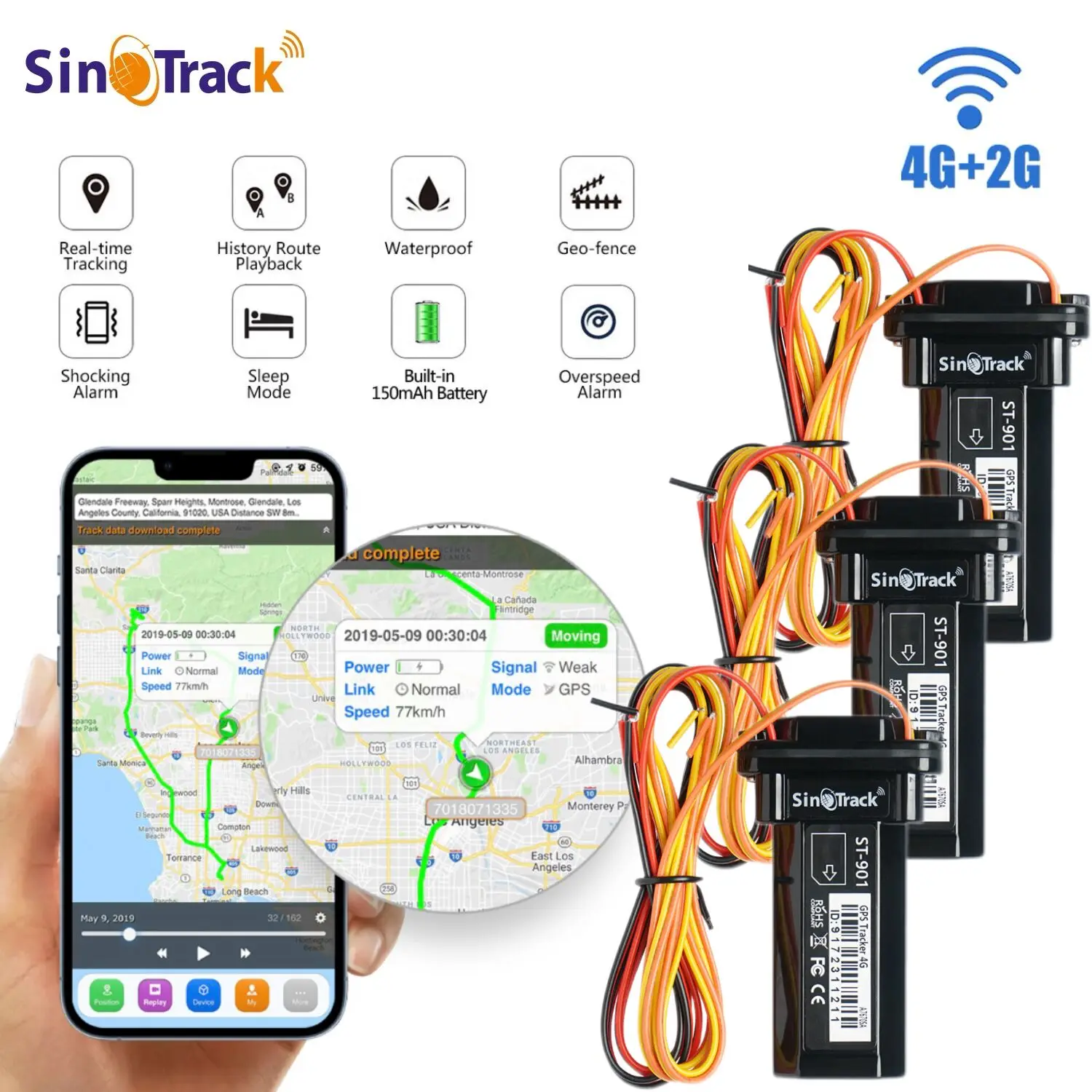 4G SinoTrack 3 шт. ST-901L мини-автомобильный трекер для автомобиля внедорожника грузовика