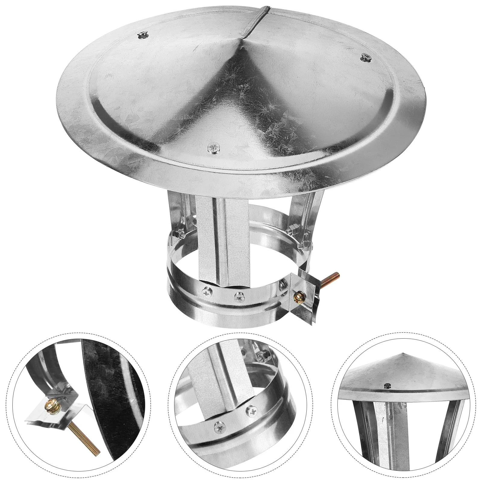 

Exhaust Pipe Chimney Flashing Cap Smoke Tube Cover Protector Round The Clock Part Metal