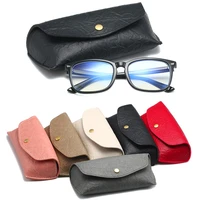 durable leather eye glasses sunglasses shell hard case convenient lightweight protector box solid color pouch bag easy to carry