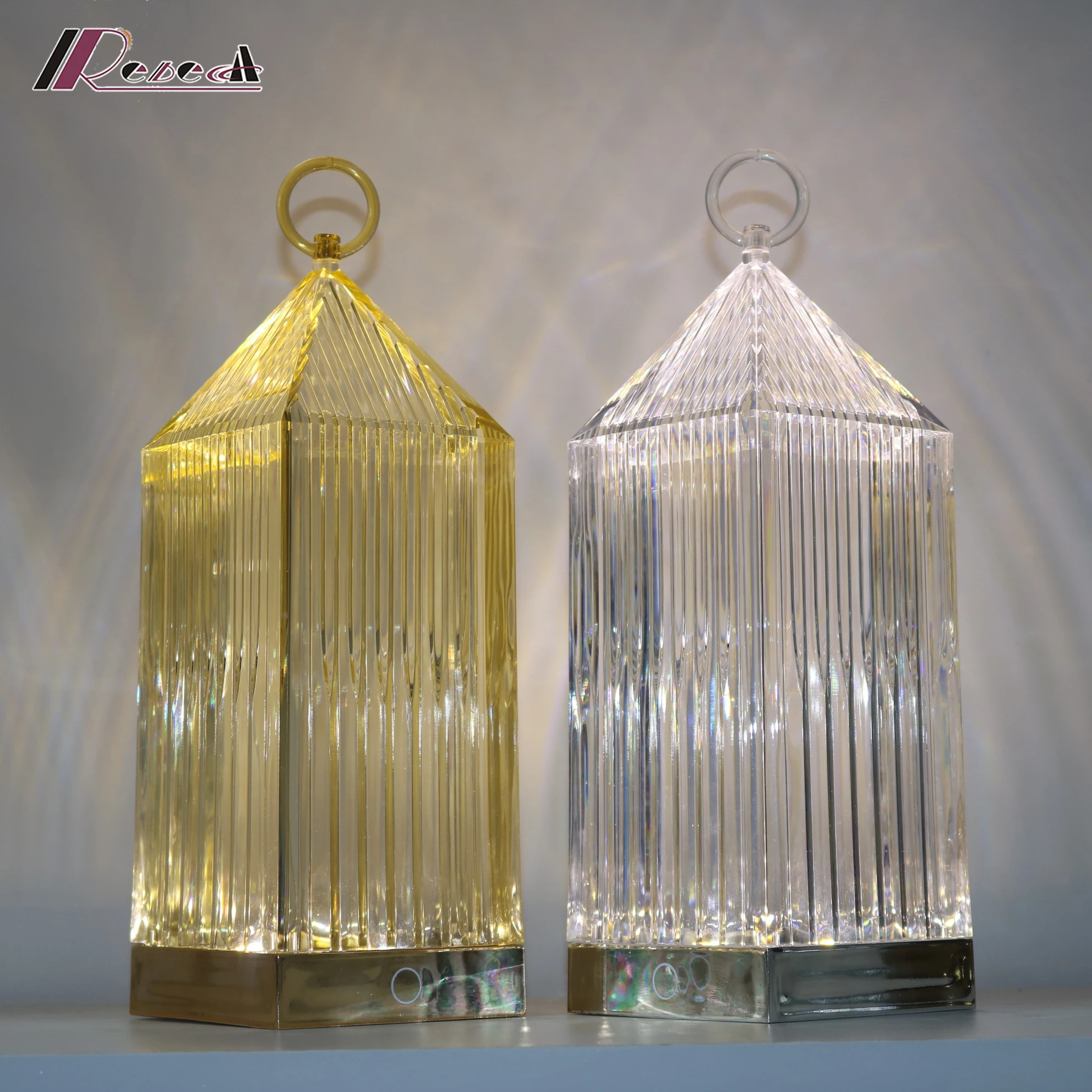 

Acrylic Crystal Table Lamp Italian Katell Design Battery Lantern Rechargeable Restaurant Table Light Decorative Night Lights