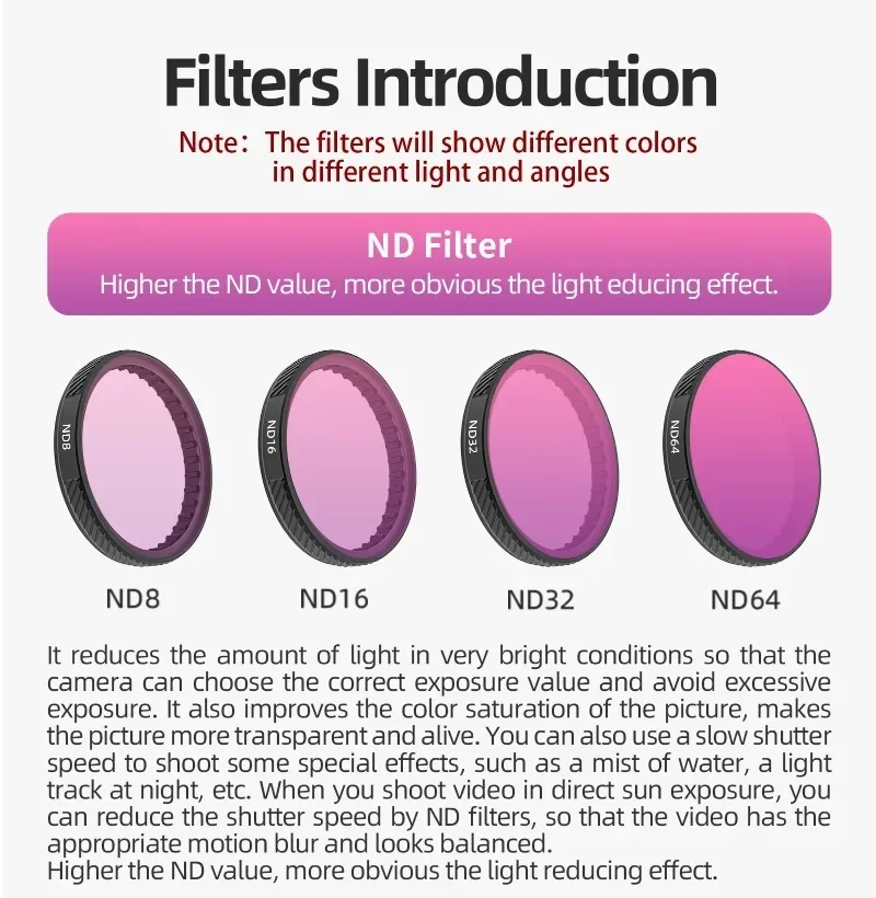 Фильтр объектива для DJI OSMO Action 5 Pro/4/3 MCUV CPL ND8/16/32/64 ND8/PL набор регулируемых фильтров