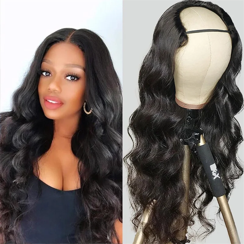 

Glueless 24 inch 180 Density Body Wave U Part Wig European Remy Human Hair Wigs Jewish Natural Color Soft Wig For Black Women