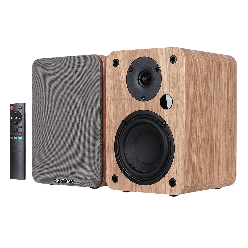 

nes 80W 2.0 HiFi Speaker Soundbar Bookshelf Bluetooth Speaker Home Theatre Wooden Music Speakers For TV PC Subwoofer Bass