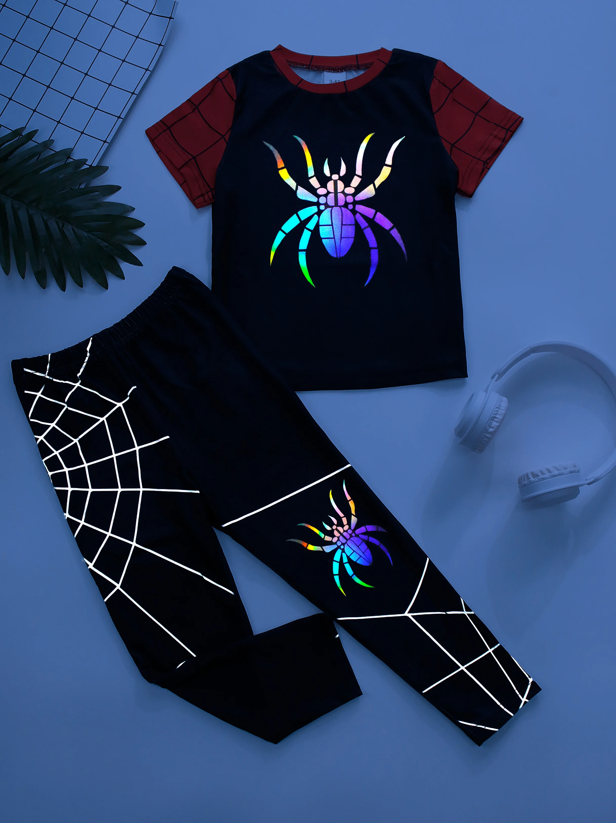 Модная повседневная домашняя одежда для мальчиков из 2 предметов пижамный