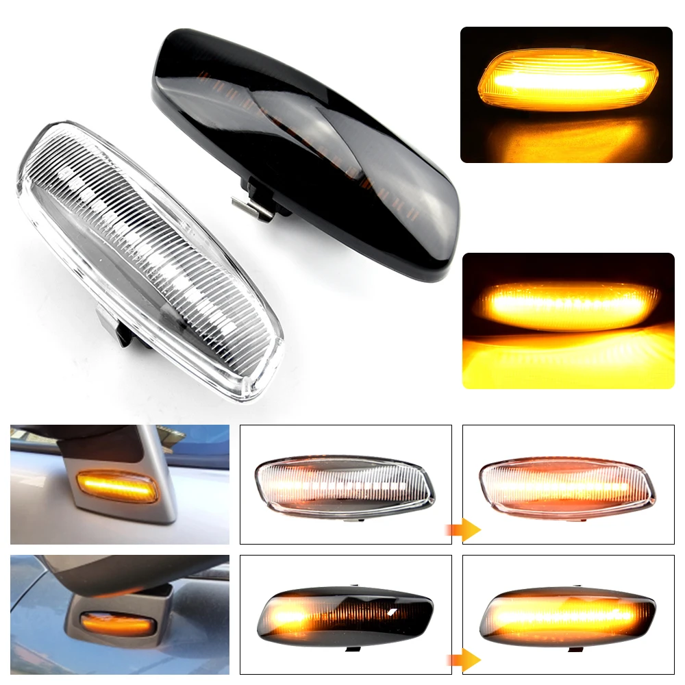 

2Pcs Dynamic Car Side Marker Light for Peugeot 207 308 408 3008 5008 RCZ Sequential LED Turn Signal Indicator Blinker Lights