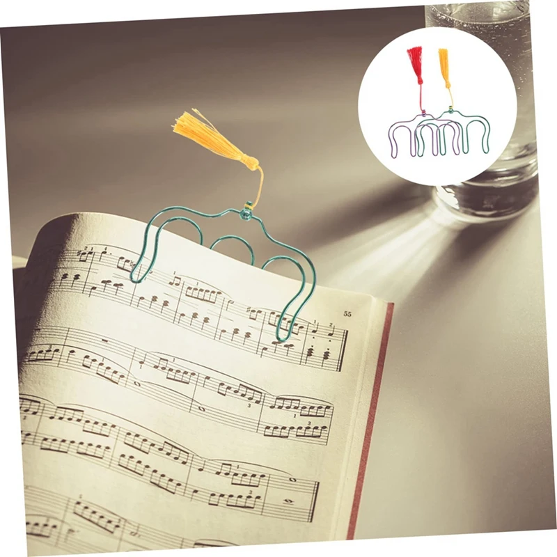 2 шт. зажим с кисточками для нот держатель гитары металлические закладки