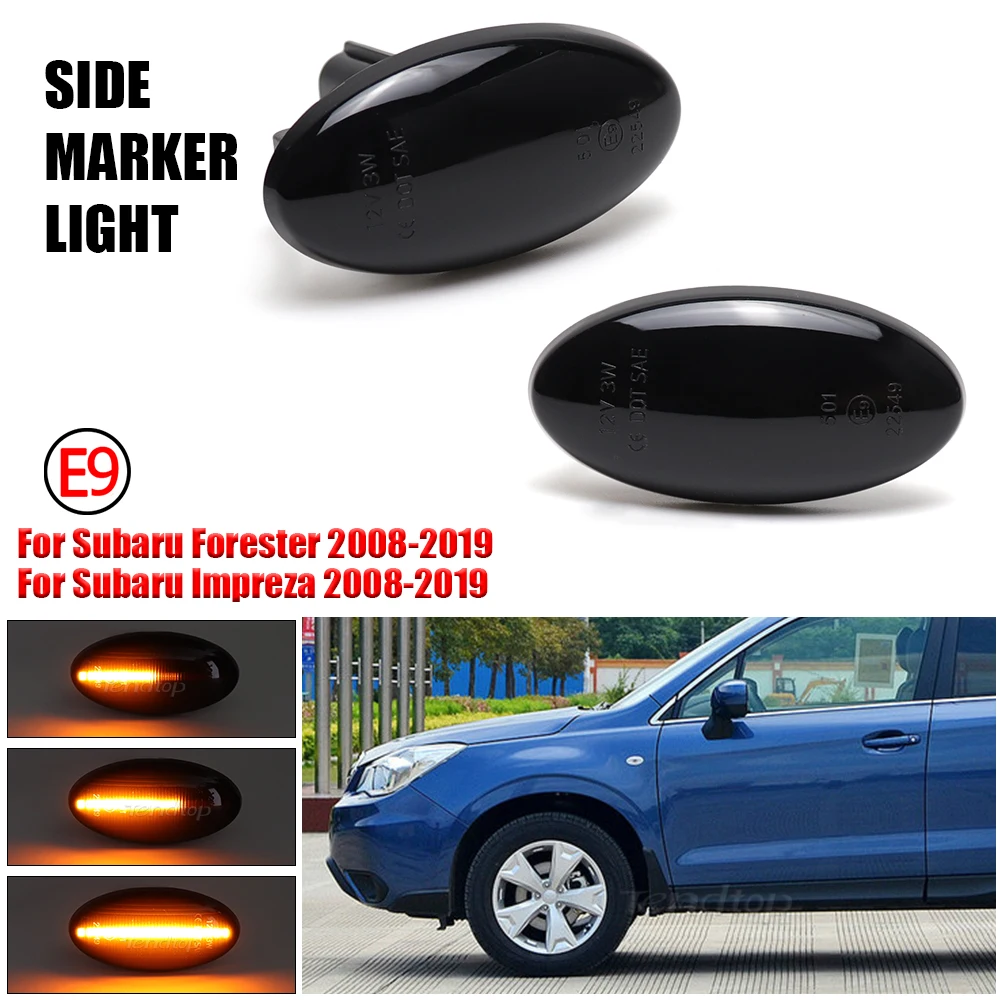 2 шт. для Subaru Forester Impreza 2008-2019 светодиодные динамические янтарные боковые