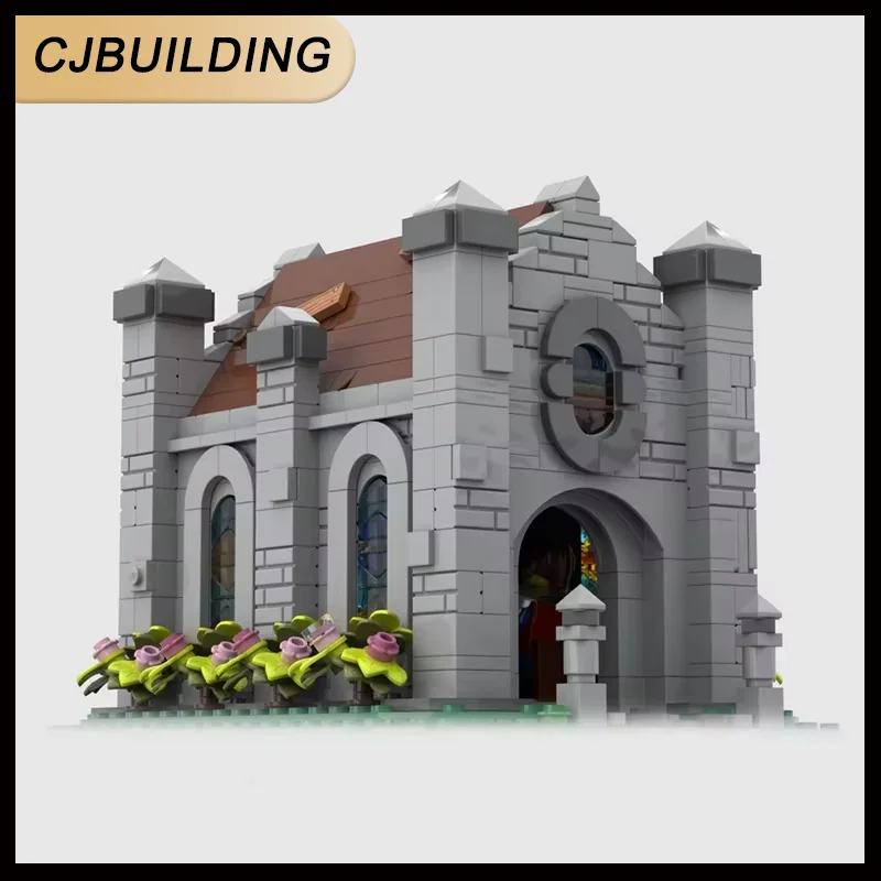 Фото 978 деталей MOC: Средневековый замок, архитектурная миниатюрная модель церкви, конструктор, игрушка для самостоятельной сборки, подарок на день рождения №4
