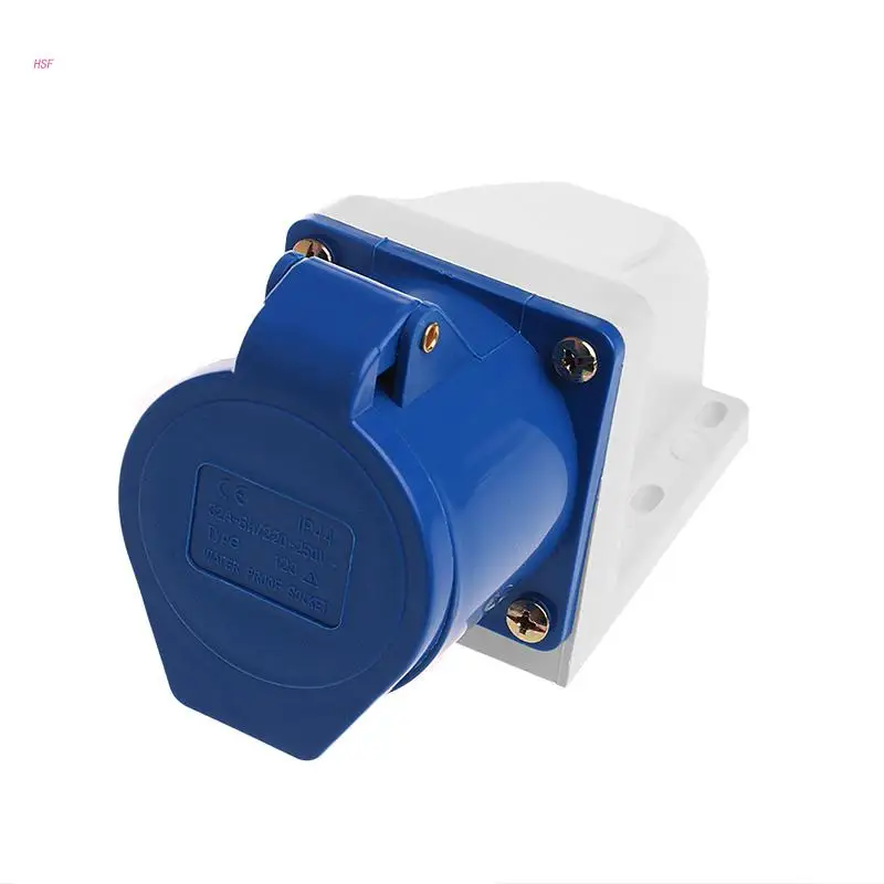 

32 Amp 3pin Industrial Socket 220V-250Volt Weatherproof IP44 Waterproof 2P+E 32A