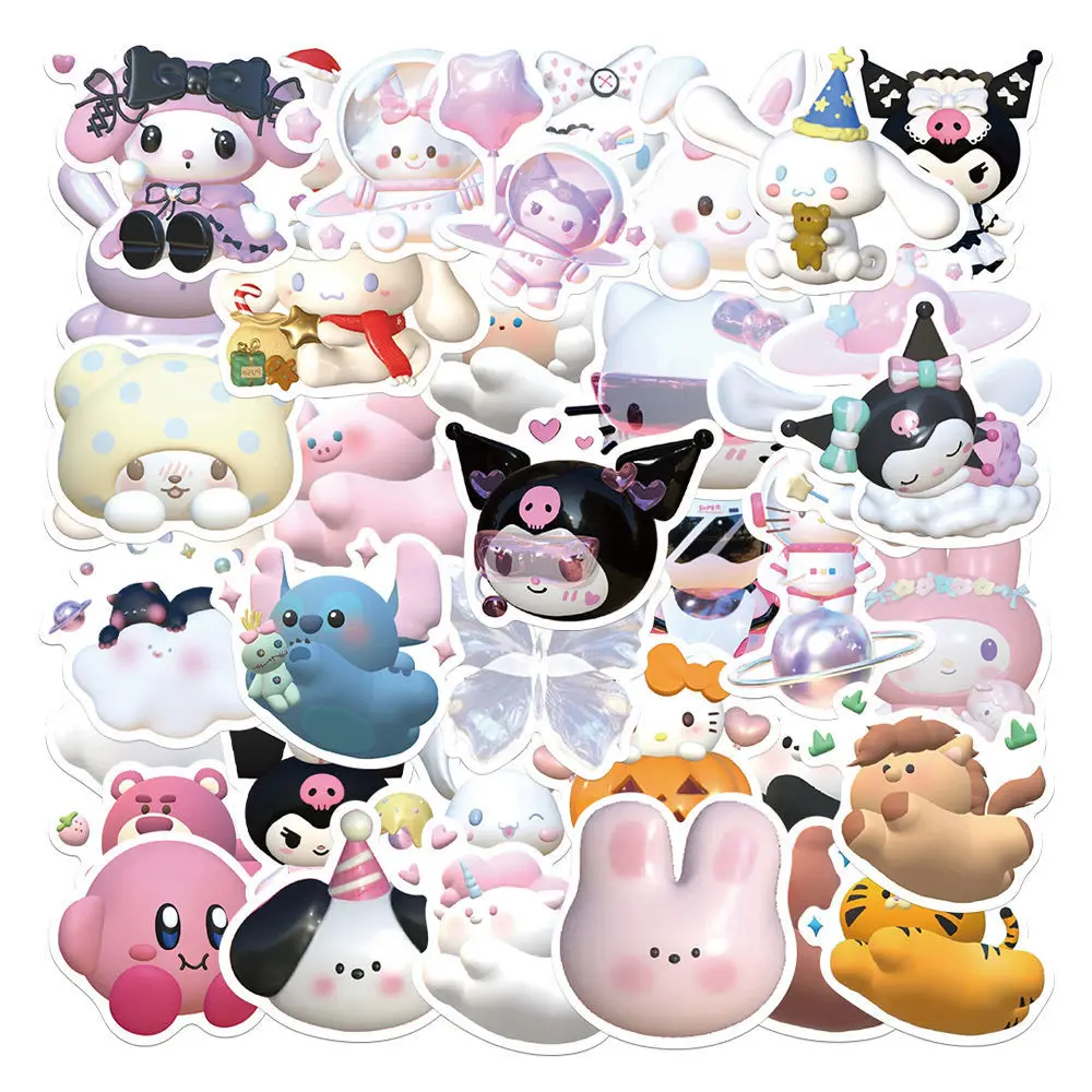 

Милые Мультяшные 3D наклейки Kuromi My Melody, наклейки для ноутбука с граффити, декоративные водонепроницаемые наклейки в виде коричной