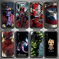 marvel hero iron man deadpool venom spiderman phone case for xiaomi mi note 10 lite mi 9t pro xiaomi 10 cc9 9se