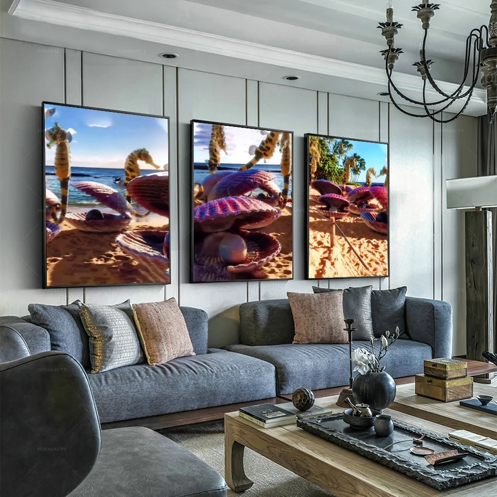 

Forbeauty морские ракушки абстрактная Metaverses печатная Картина на холсте водонепроницаемые Масляные картины для украшения прихожей