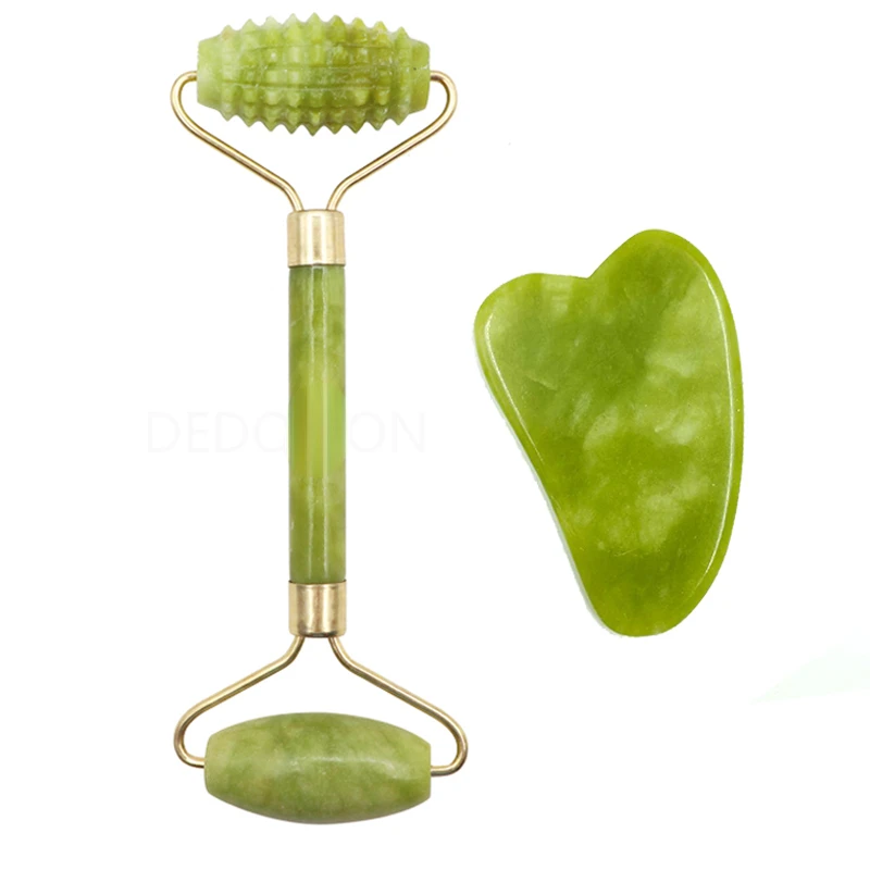 

Facial Massage Roller Guasha Board Double Heads Jade Stone Face Lift Body Skin Relaxation Slimming Beauty Neck Thin Lift