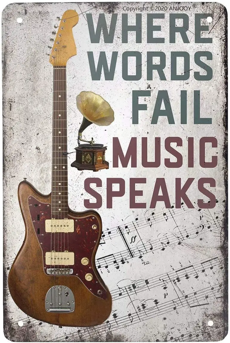 

Vintage Metal Guitar Iron Signage - Music Bar Bar Cafe Wall Kitchen Bathroom Poster Karaoke Vintage Decorative Art