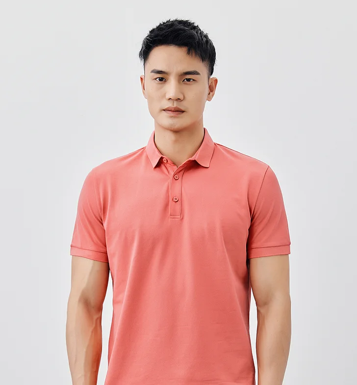 

W2673- Men's casual short sleeved polo shirt men's summer new solid color half sleeved Lapel T-shirt.