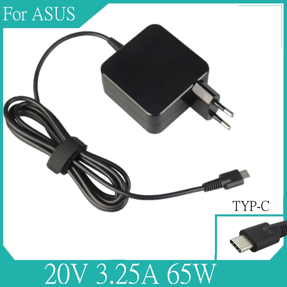 

20V 3.25A 65W USB-C AC Adapter Laptop Charger For Asus ZenBook 14 UX425JA UX435EA UX435EG UM425IA UX393JA Type-C Notebook