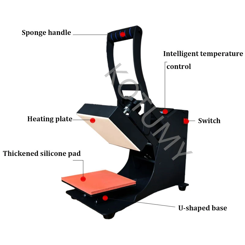 Термопресс Этикетка Термотрансферная печатная машина Логотип Принтер горячей