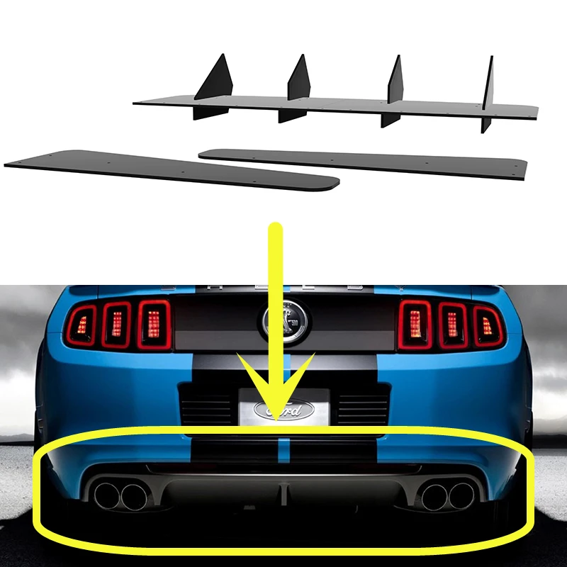 Фото Подходит для Ford Mustang GT350 GT500 2013, 2014, год, задний диффузор, бампер, спойлер, сплиттер, комплект кузова, аксессуары №2