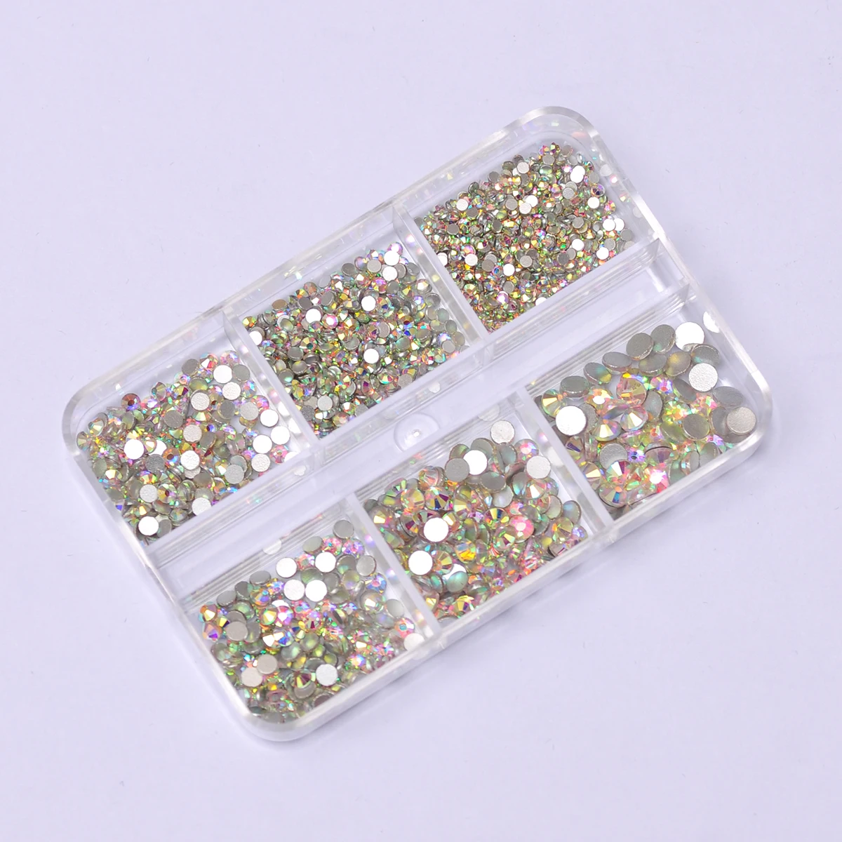 

3D Crystal Swarovsky SS4-SS16 1 Box/6 Grids Crystals AB Rhinestones Nails Accessories for Nail Art Manicures DIY Decoration