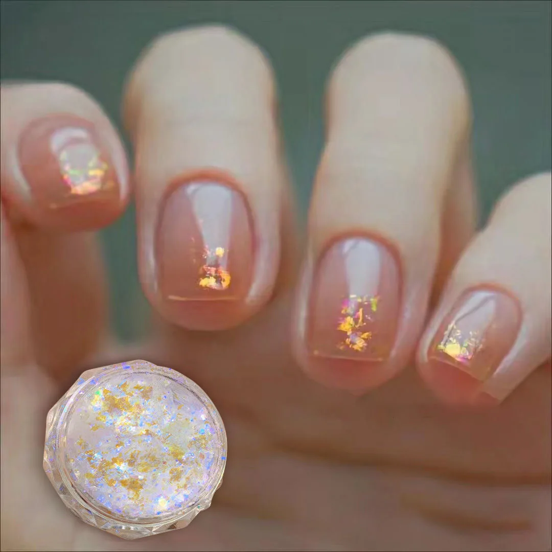 

0.1 Dazzling Edelweiss Glitter Flake Aurora Lightweight Brocade Sequin Fragile Chameleon Decorative Flashing Nail Glitter 2022