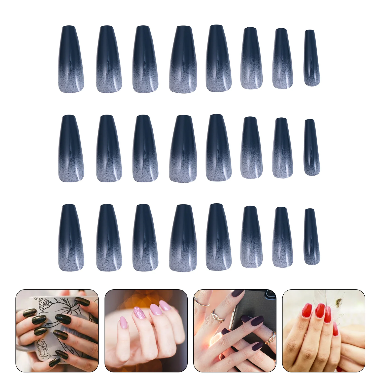 

24pcs Woman Long Fake Nails Full Cover Press on Ballerina False Nails Fake Nails