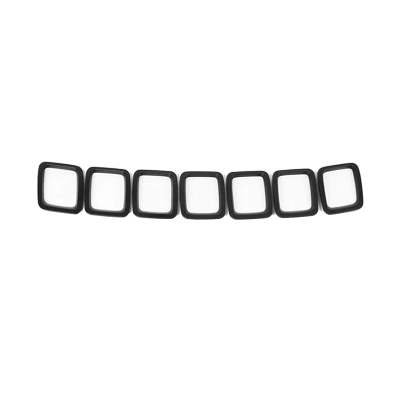 

14PCS Car Front Grille Cover Grill Ring Inserts Frame Trims Kit For 2017 2018 2019 2020 Jeep Compass (Matte Black)