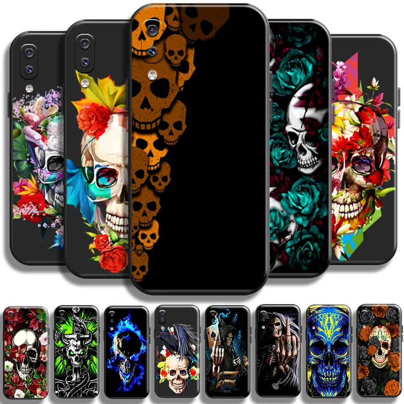 

Death Skull Flower For Samsung Galaxy A20 A20S Phone Case Carcasa Soft Shockproof Funda Cases Coque Full Protection