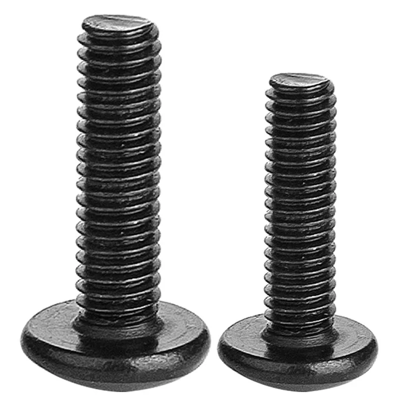 Фото DIVEDEER 10 ~ 100 шт. M2 M2.5 M3 M3.5 M4 M5 M6 с черным покрытием из электронной углеродистой стали с крестообразным шлицем и крестообразным шлицем, болт с грибовидной головкой №2