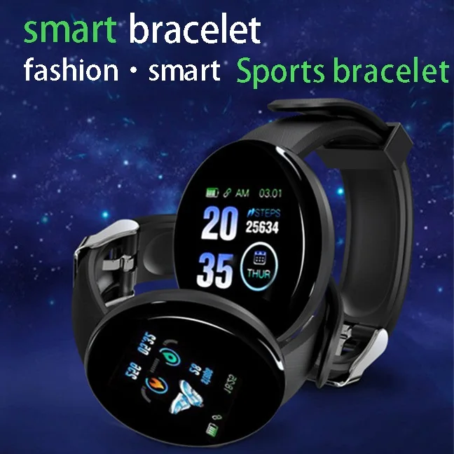 

D18 Smart Watch Waterproof Color Round Screen Heart Rate Blood Pressure Sleep Monitoring Bluetooth Step Counting Exercise
