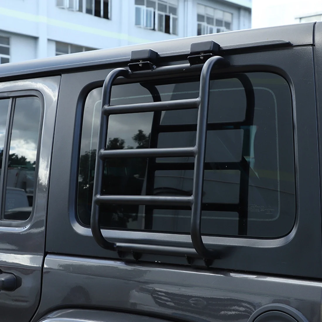 

Car Rear Window Extension Climbing Ladder Protective Frame Accessories for Jeep Wrangler JL Gladiator JT 2018-2021