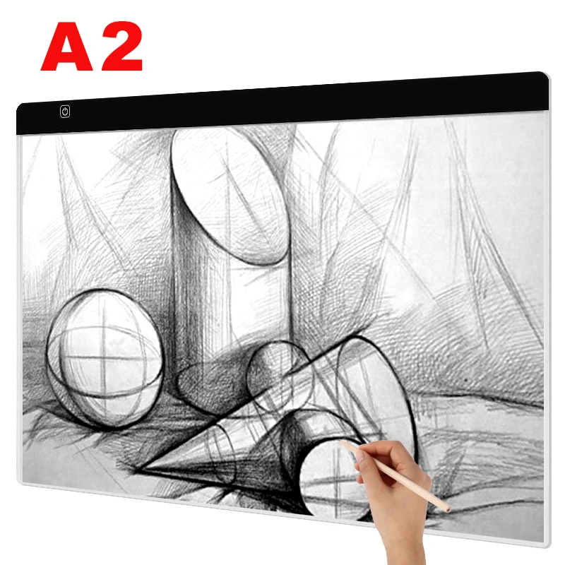 New A2(60*40cm) Drawing board LED Digital Graphics Light Pad Box Painting Tracing Panel diamond painting pad Type C Power