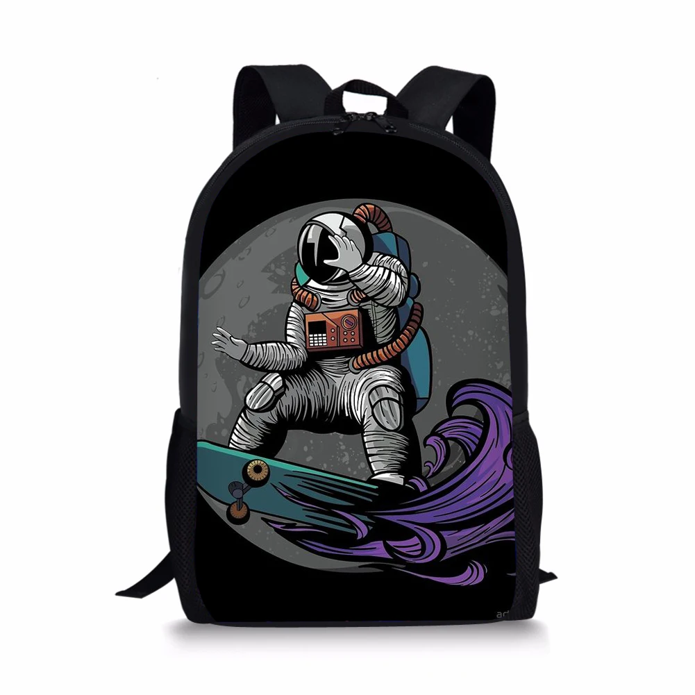 Astronuat Pattern Print School Bags Daily Travel Climbing Durable Backpack Trendy Birthday Gift for Kids Fashion Knapsack