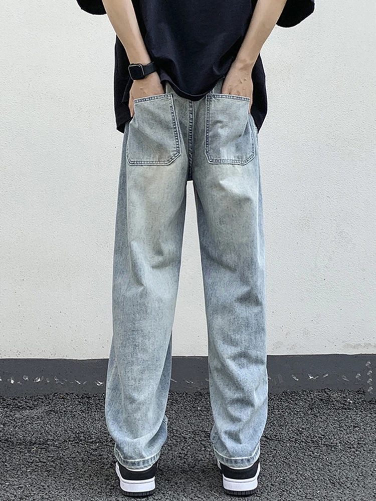 Baggy Streetwear Jeans for Men - Summer Thin Ice Silk Denim Pants with American Vibe Perfect for Street Style and Everyday Wear