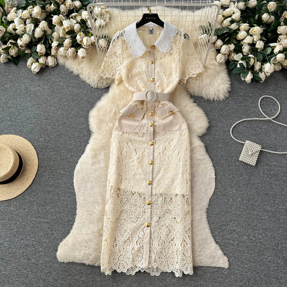 

Women's Luxury Sense Lace Dress Dice Traf Official Store Summer Crochet Embroidery Design Sense Summer Dresses for Women 2023