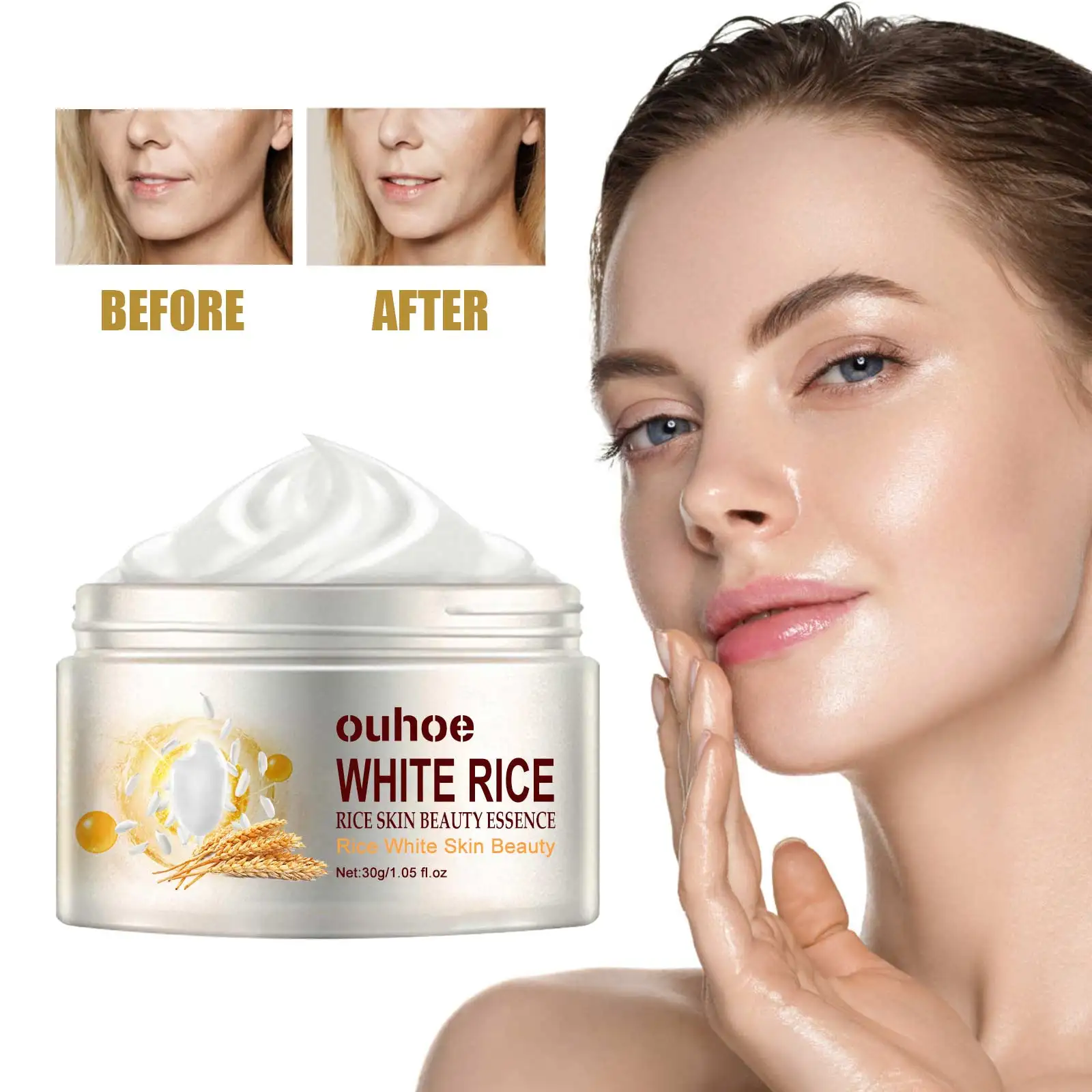 

Remove Wrinkle Cream White Rice Whitening Cream Fade Fine Lines Hydrating Moisturizer Acne Treatment Shrinking Pores Skin Care