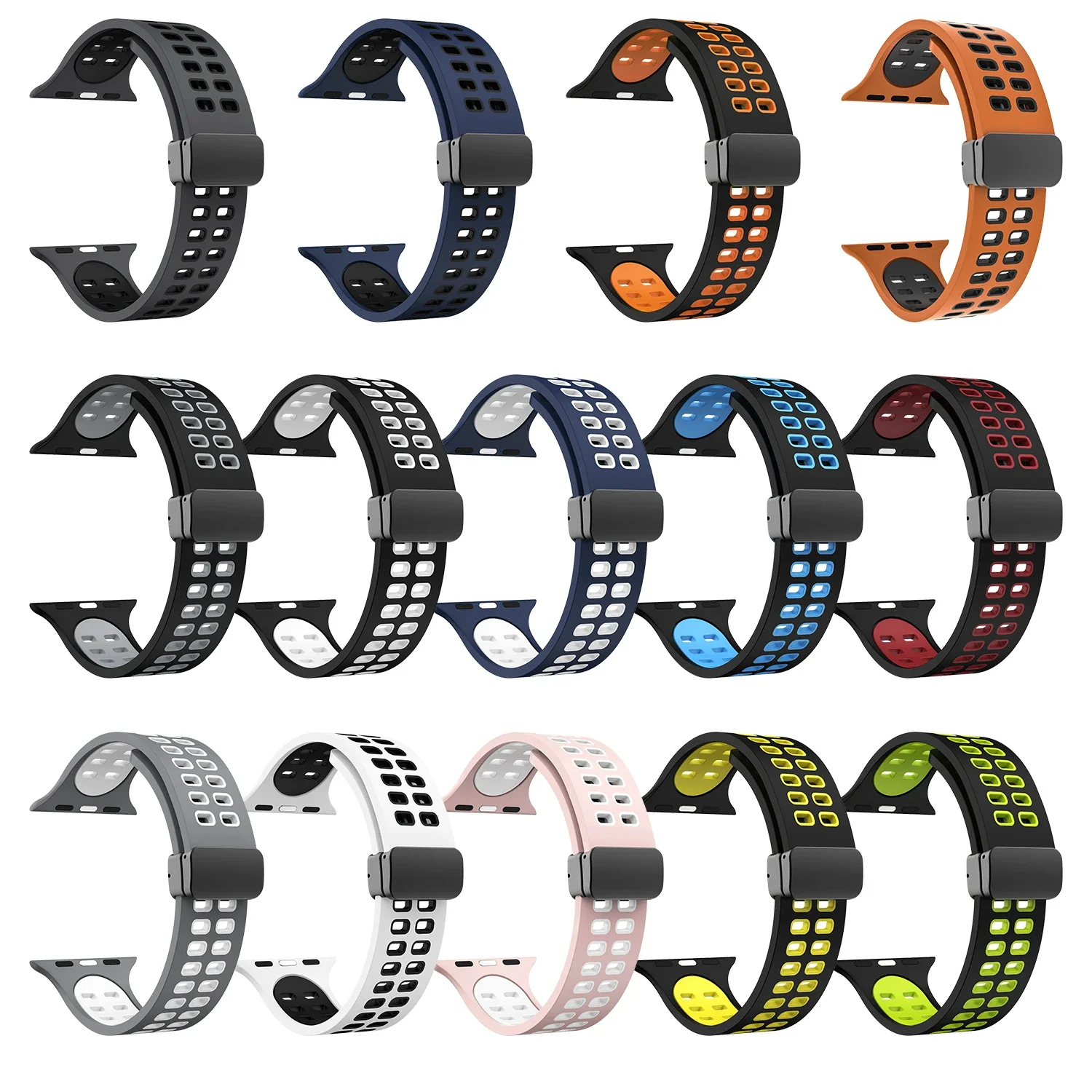 Silicone Strap For Apple Watch band ultra 49mm 44mm 45mm 41mm 40mm 38mm 45 mm Magnetic Buckle Bracelet iWatch series 7 3 6 se 8