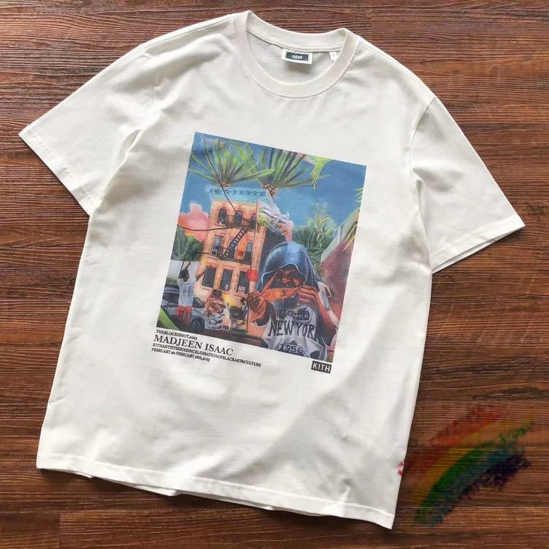 

New Kith Cartoon Printing T Shirt Men Women High Quality Casual Oversized T-shirt Top Tees