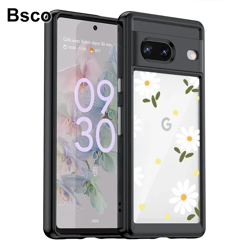 

Простой стиль прозрачный жесткий акриловый чехол для телефона для Google Pixel 7 5G противоударный чехол-накладка