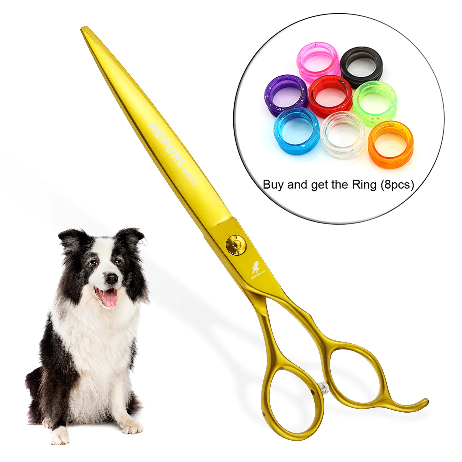 Золотые ножницы для груминга собак с открытыми зубьями 7 5 дюйма стрижки и плоской