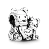 authentic 925 sterling silver moments mother puppy love charm bead fit pandora bracelet necklace jewelry