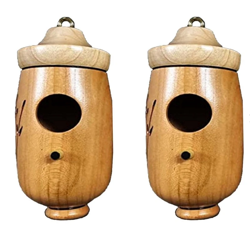 

2PCS Bird House Wooden Bird House For Outside Hanging, 2Pcs Bird Houses For Outside For Nesting
