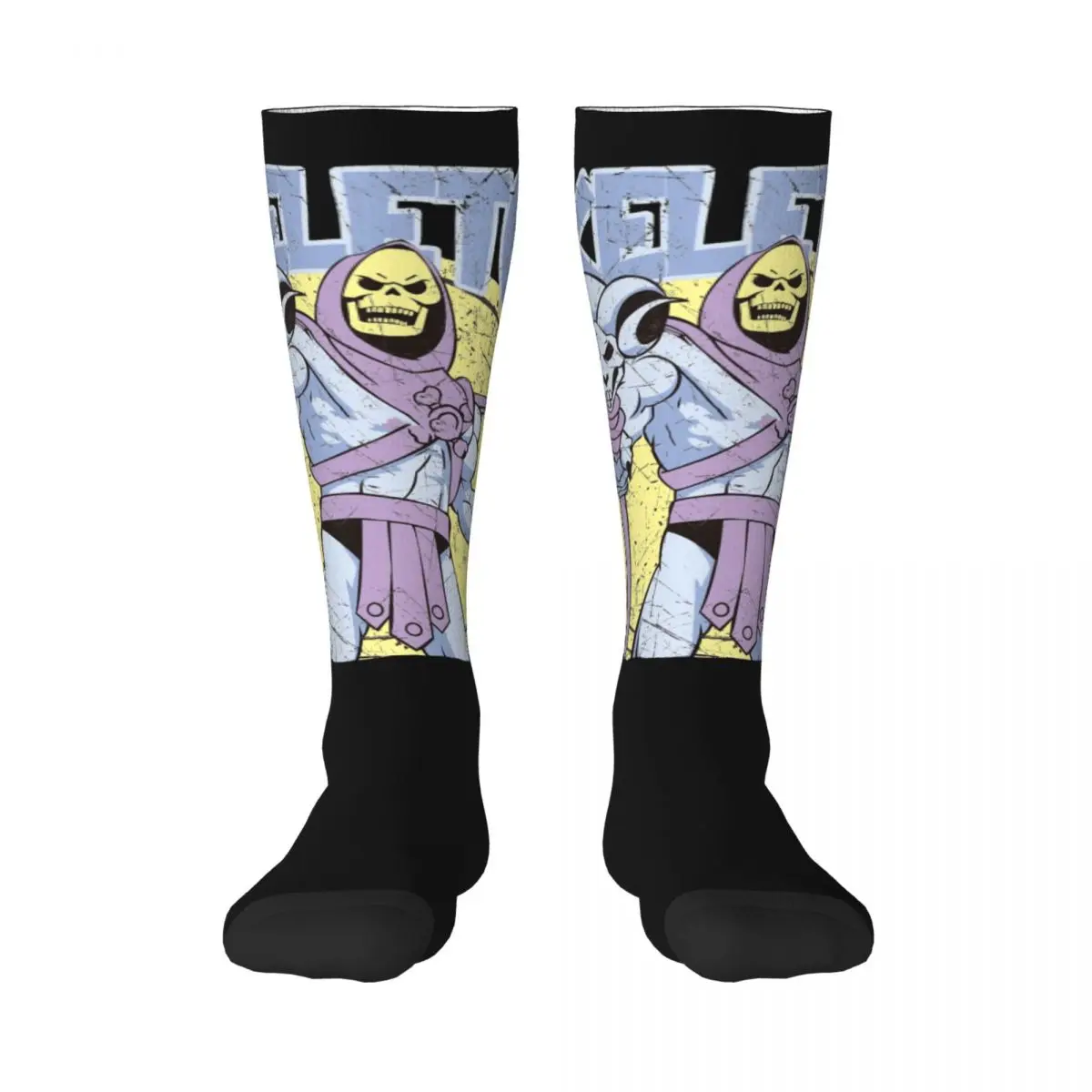 

Skeletor Masters Of The Meowniverse 22 Adult Stockings Vintage Good breathability Color contrast Retro Elastic Stockings