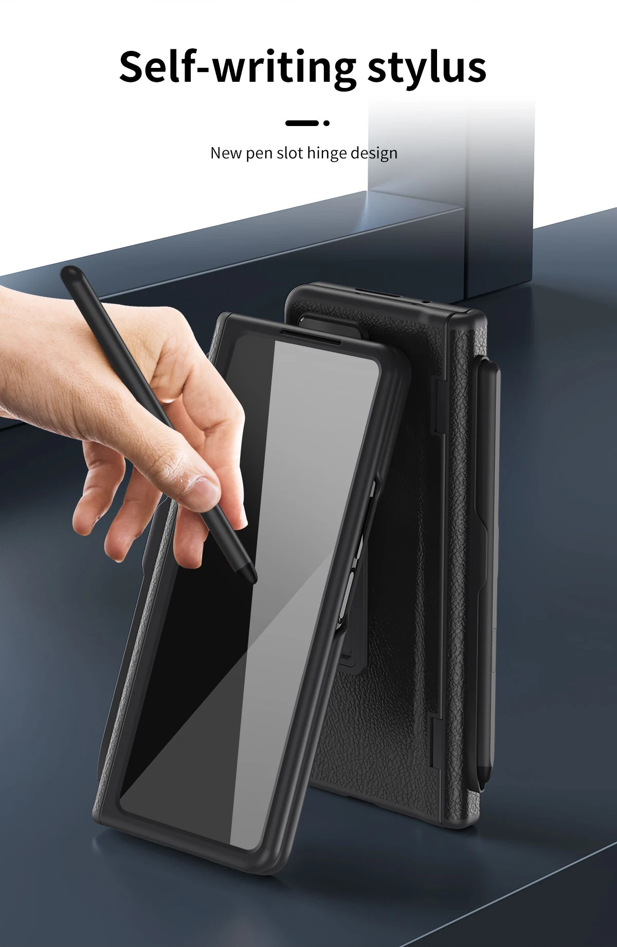 Фото Чехол с сенсорным стилусом для Samsung Galaxy Z Fold8 7 6 5, защитный чехол с магнитной подставкой, ударопрочный, 360-градусная защита, складная крышка. №2