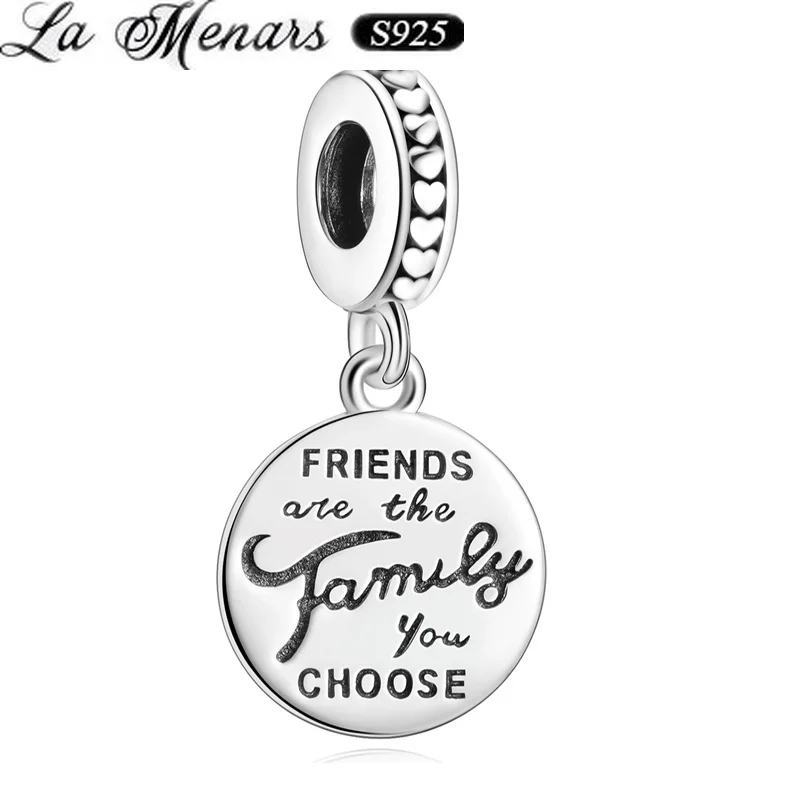 

La Menars Fine Jewelry Dangle Charm for Friends 925 Sterling Silver Bead Fit Original Bracelet Pendant Birthday Present