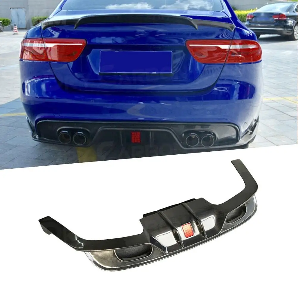 

Carbon Fiber Rear Lip Spoiler Diffuser With LED Light Fits for Jaguar XE 2015 2016 2017 2018 FRP Rear Bumper Prodection