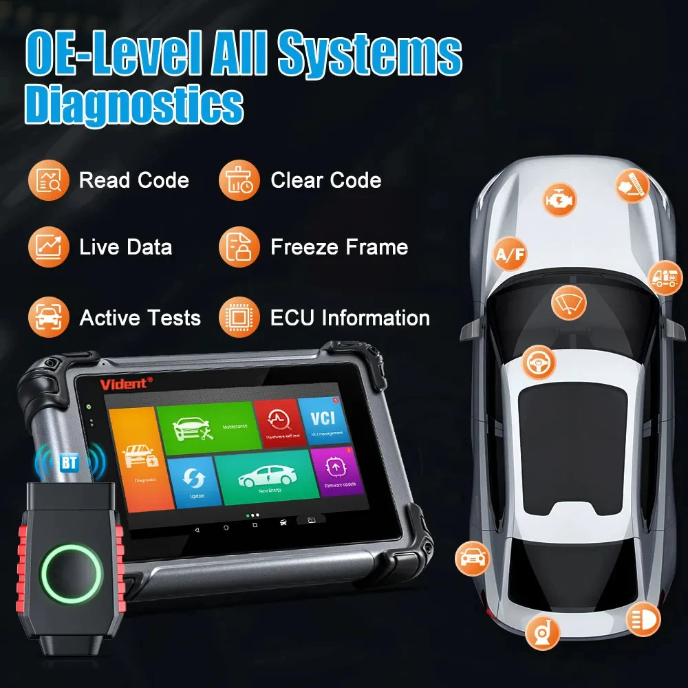 Фото VIDENT iSmart800Pro BT автомобильные диагностические инструменты OBD2 сканер Bluetooth 40, функция сброса, программатор ключей, активный тест с CAN FD и DOIP №3