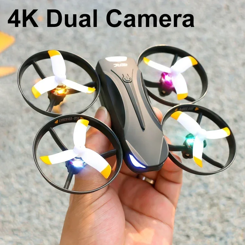 

HJ New V16 RC 1080P WIFI FPV Drones 4K HD Wide Angle Dual Camera With 7 Colors LED Lights Foldable Quadcopter ToysToy